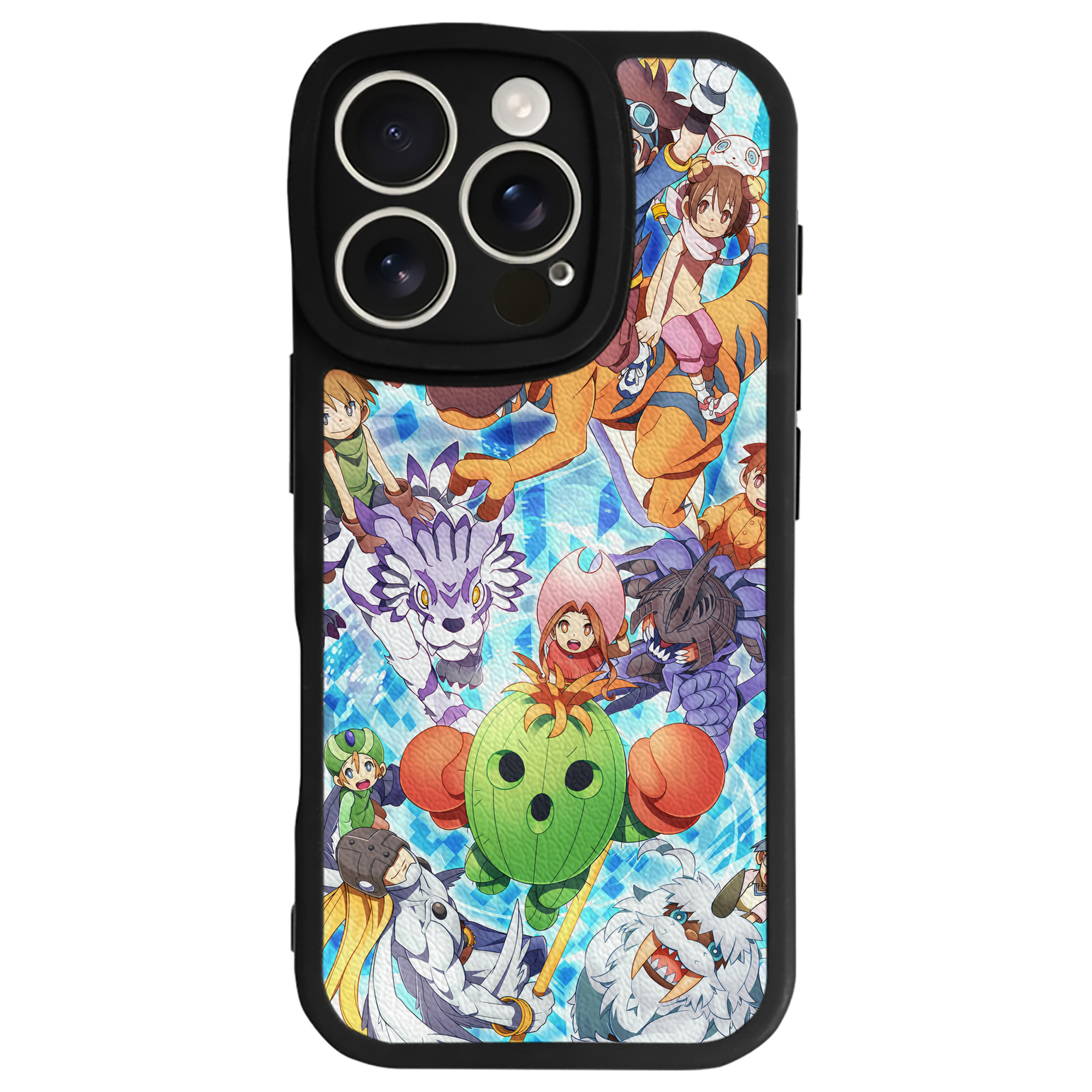 （画像用） Digimon デジタルモンスター/デジモン 【iPhone 16シリーズ対応】シリコンスマホケース（レザー調） 材質：シリコン